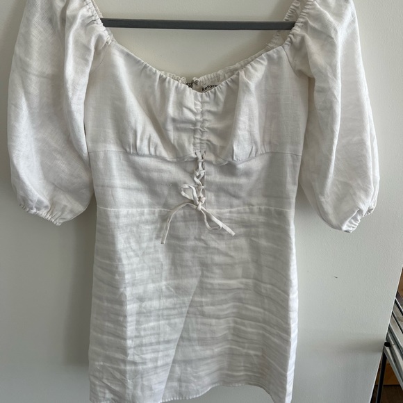 Reformation Kathryn white linen mini dress - Picture 1 of 2